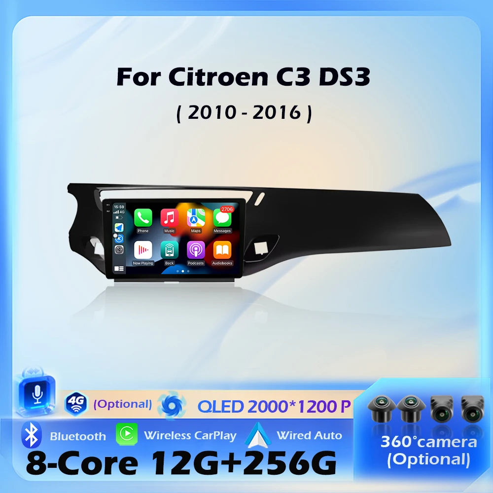 For Citroen C3 DS3 2010 - 2016 Car Audio Multimedia Player 4G DSP Stereo WiFi Android 16 G