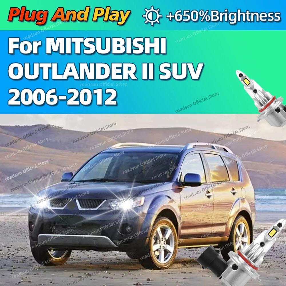 2/4Pcs LED Bulb Headlight 6000K 30000LM Powerful Best Car Lamp For MITSUBISHI OUTLANDER II
