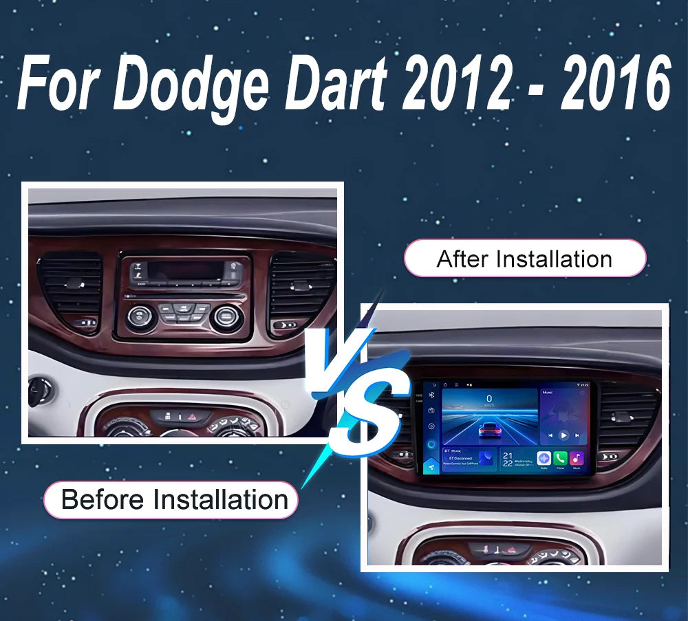 Android 14 Radio Stereo For Dodge Dart 2012 -2016 Auto Multimedia Video Player GPS Navigat