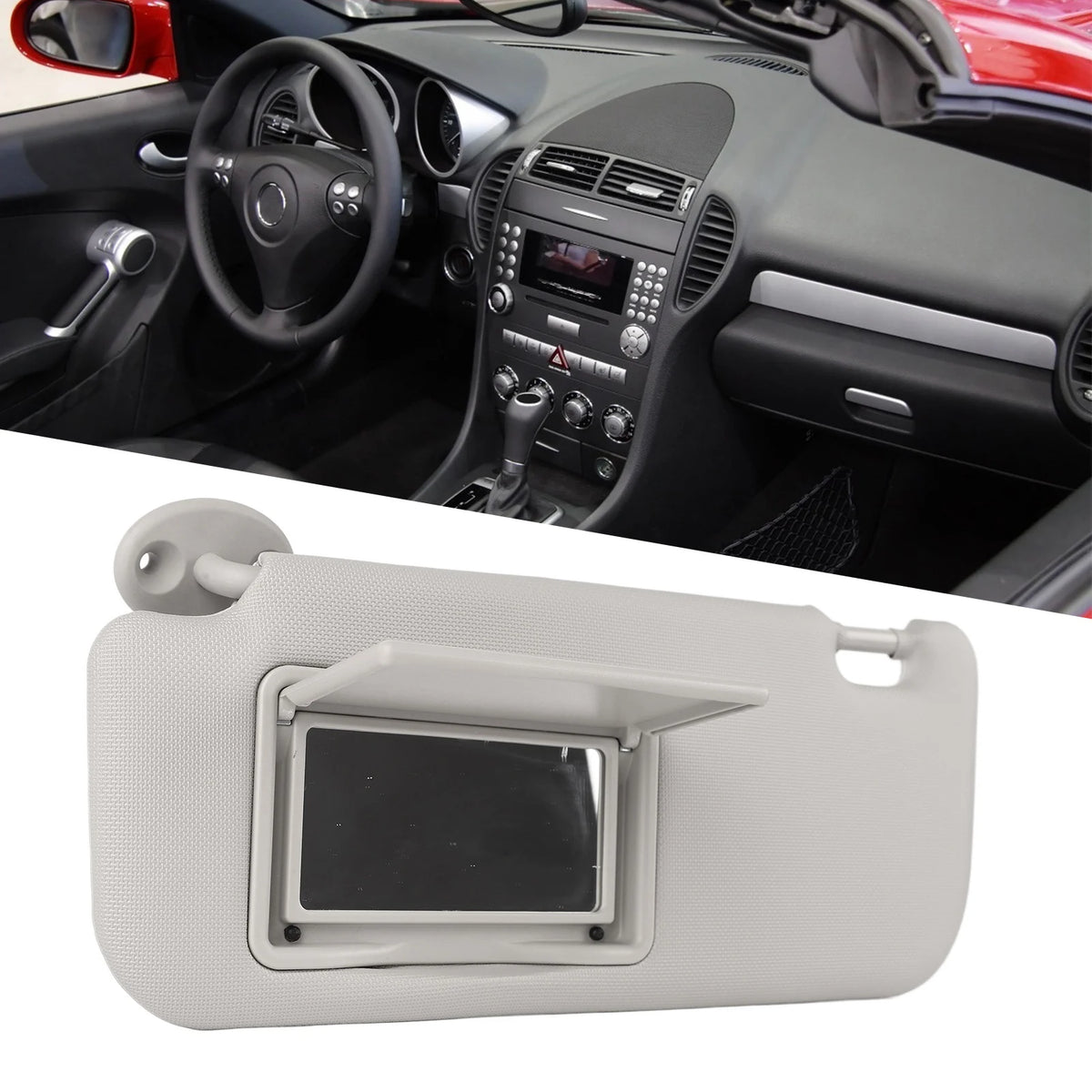 Gray Car Sun Visor Left Driver Side Gray High Hardness Sun Visor with Vanity Mirror Sun Visor - Automotive LED Light