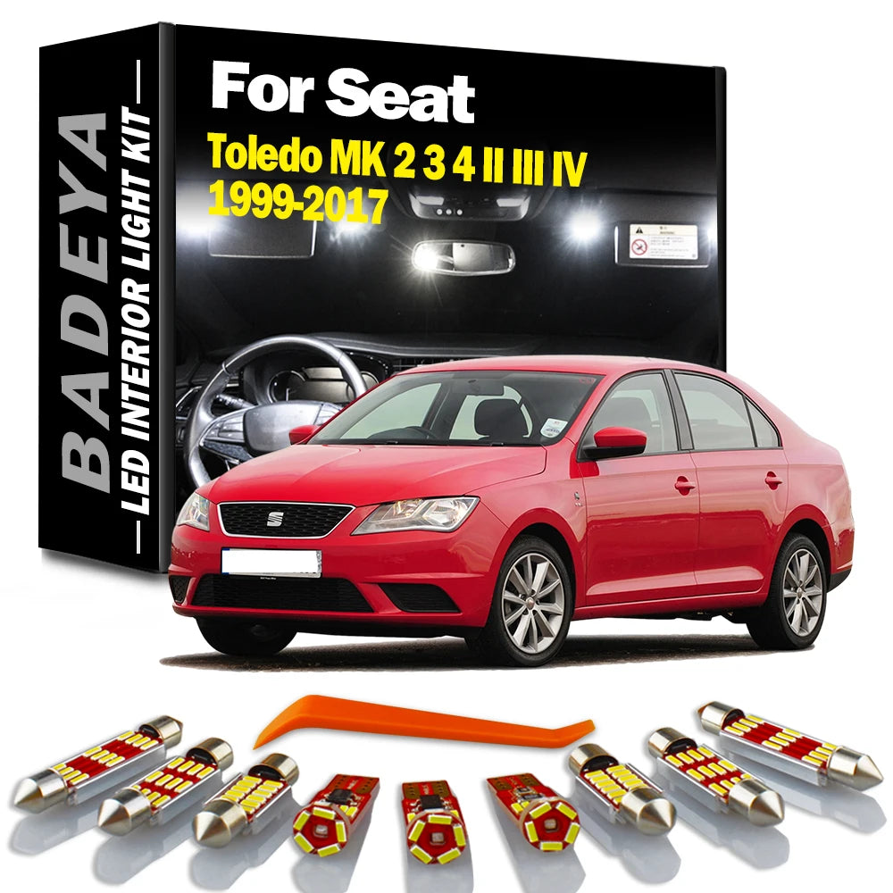 BADEYA Canbus LED Interior Map Dome Light Kit For Seat Toledo MK 2 3 4 II III IV 1999-2011