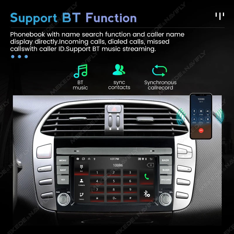 Android 15 Car Radio For Fiat Bravo 198 2 II 2007 -2014 Wireless CarPlay Android Auto Mult