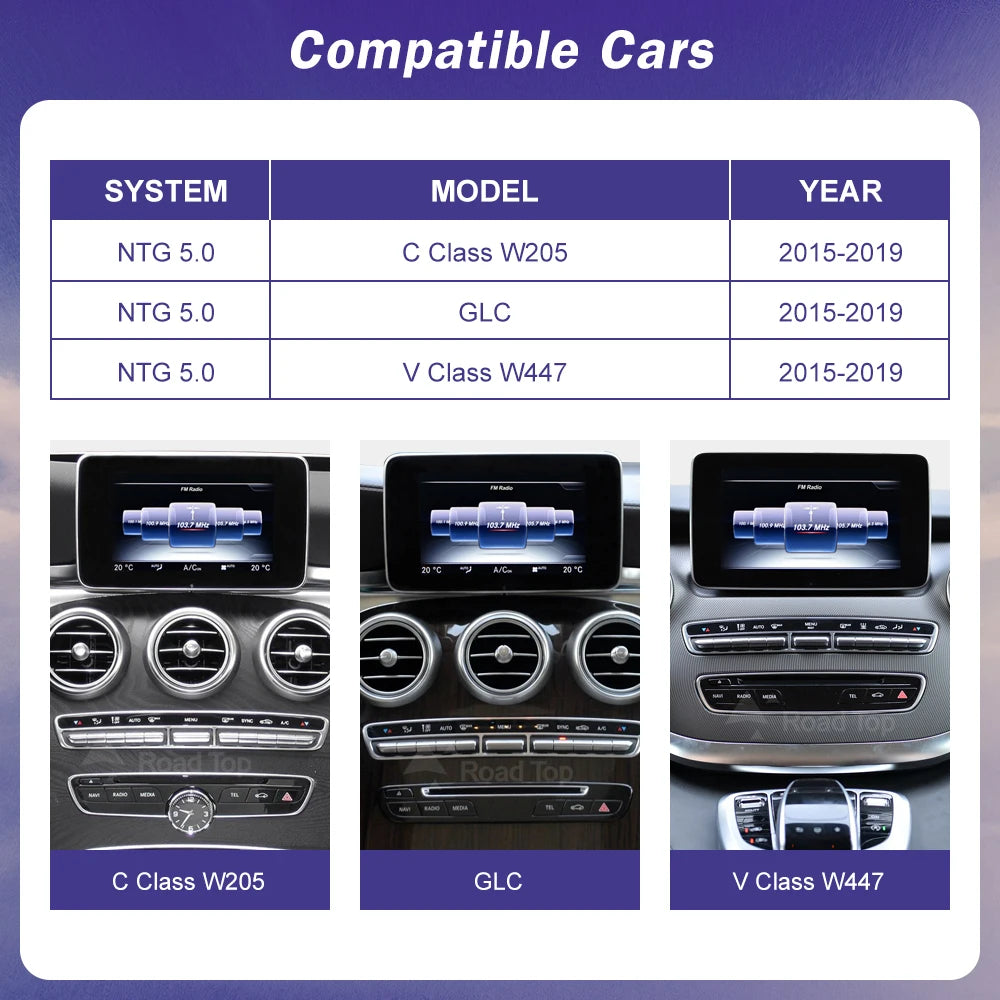 Linux Touch Screen for Mercedes Benz C Class W205 GLC GLA CLA W447 2015-2019 Wireless Carp | AUTOKITSHOP