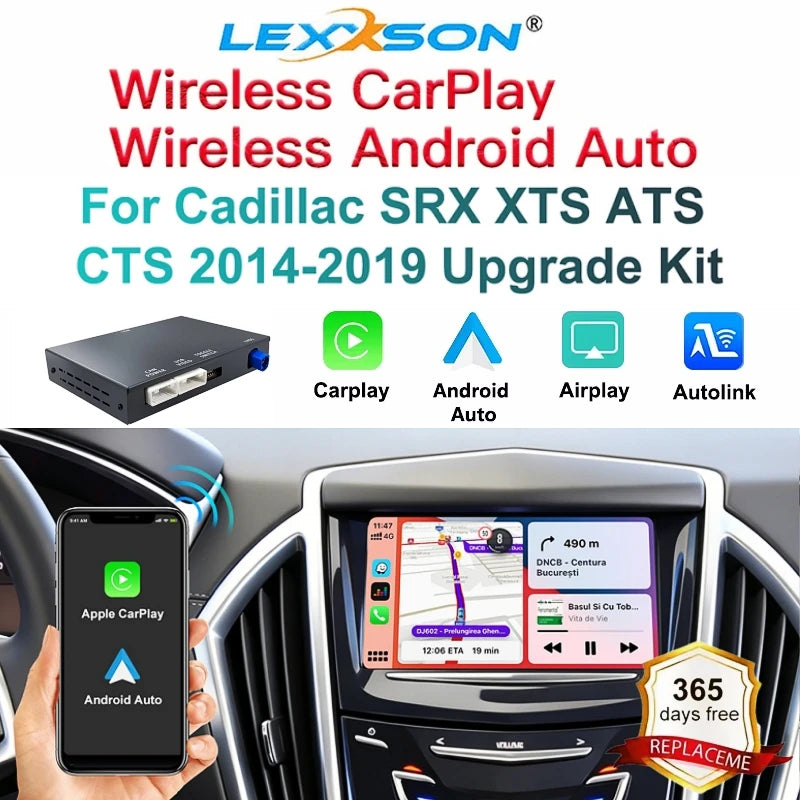 LEXXSON Wireless Carplay Android Auto Module For Cadillac SRX XTS ATS CTS 8 Inch Screen Ca | AUTOKITSHOP