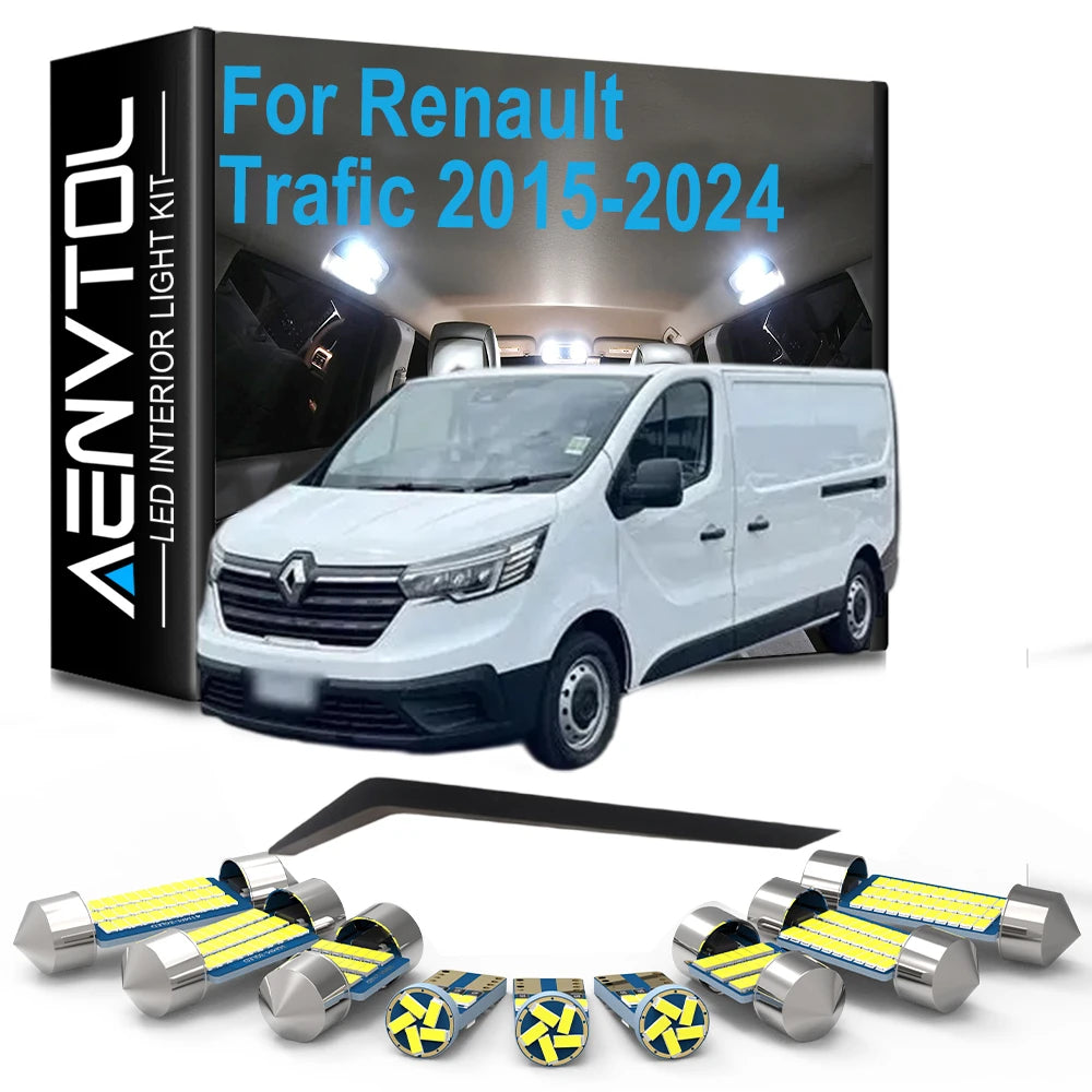 11-Piece LED Interior Light Kit for Renault - Canbus Error-Free Interior Bulbs