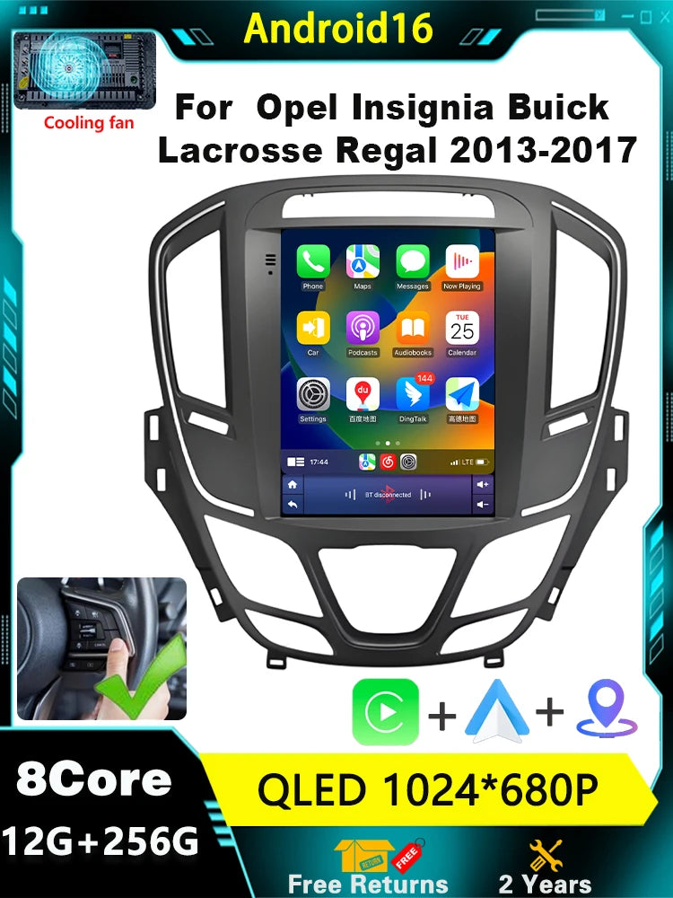 9.7" Wireless Android 16 Carplay For Opel Insignia Buick Lacrosse Regal 2013-2017 4G+WIFI