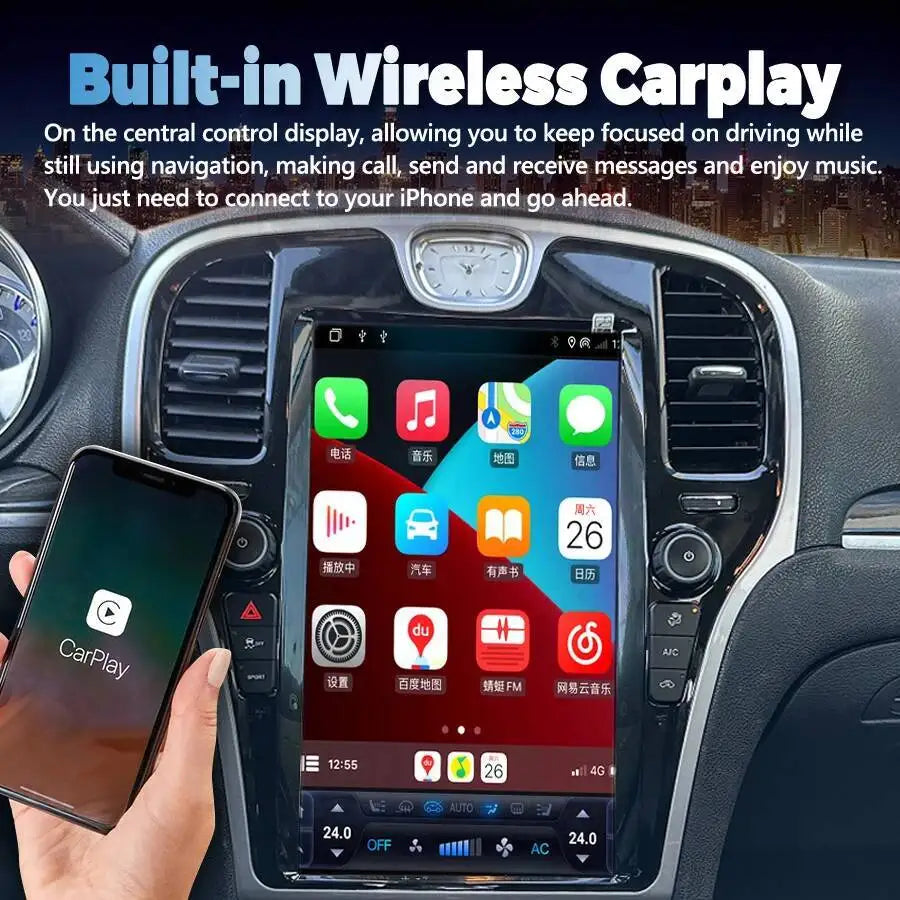 For Chrysler 300C 2013-2019 256GB 13.6 Inch Android Qled Screen Radio GPS Carplay Car Mult | AUTOKITSHOP