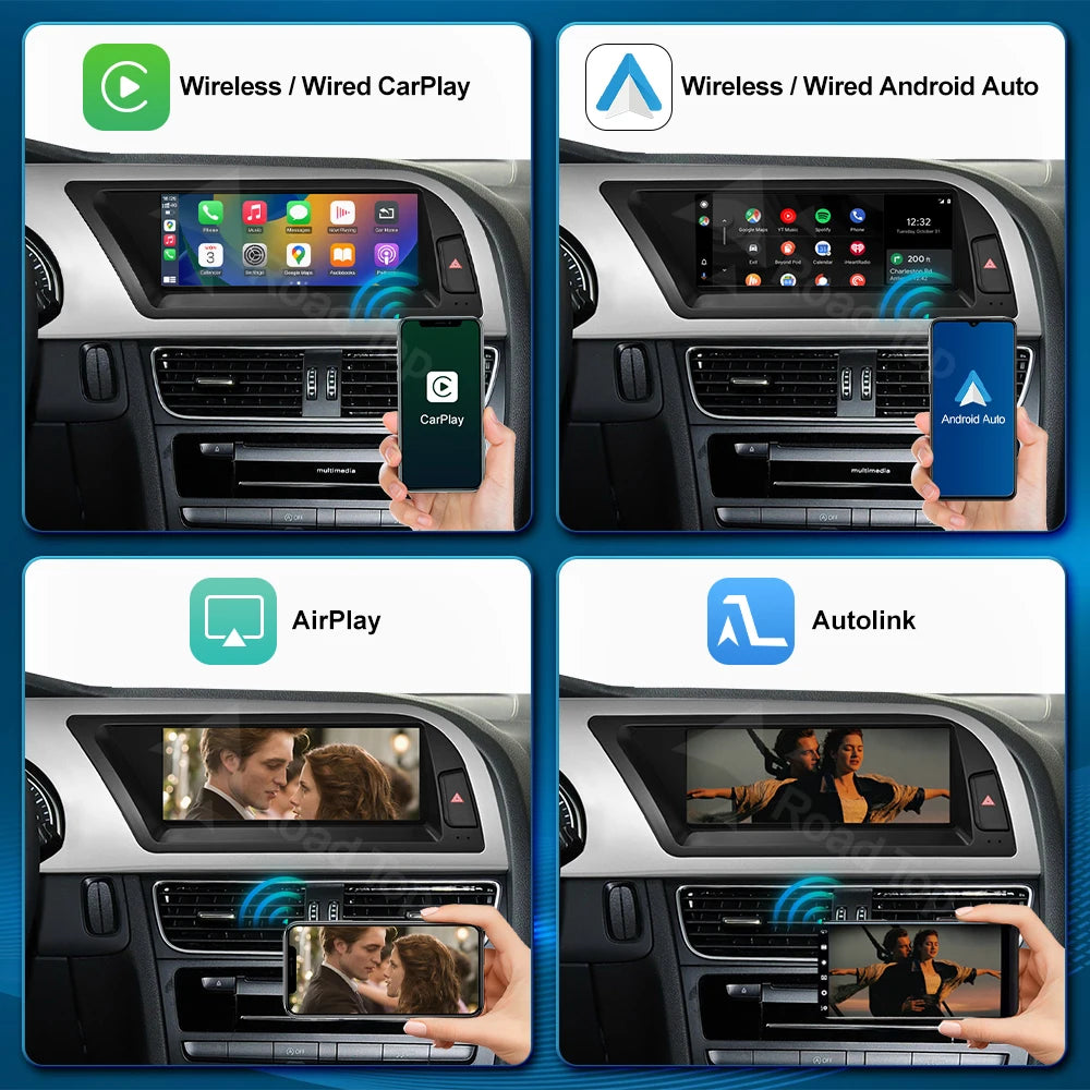 Road Top 8.9 12.3' Touch Screen Car Multimedia Display For Audi A5 2008-2016 With Wireless | AUTOKITSHOP