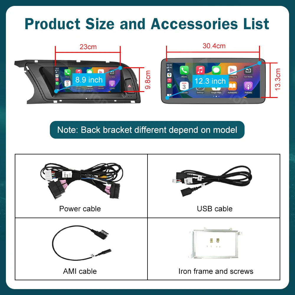 CN RoadTop 3G MMI Wireless CarPlay Multimedia Ultra-thin Screen Android Auto For Audi A4 2