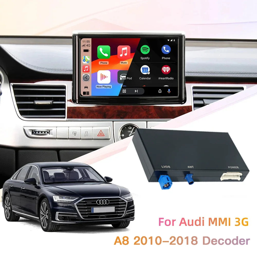 CARABC For Audi A8 D3 Wireless CarPlay Android Auto module 2010-2018 MMI 3G with AirPlay M | AUTOKITSHOP