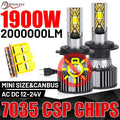 1900W H7 LED Car Headlight H4 H11 Bulb 9012 H3 H8 H9 9005 9006 880 H27 LED Auto Lamp 6K 12