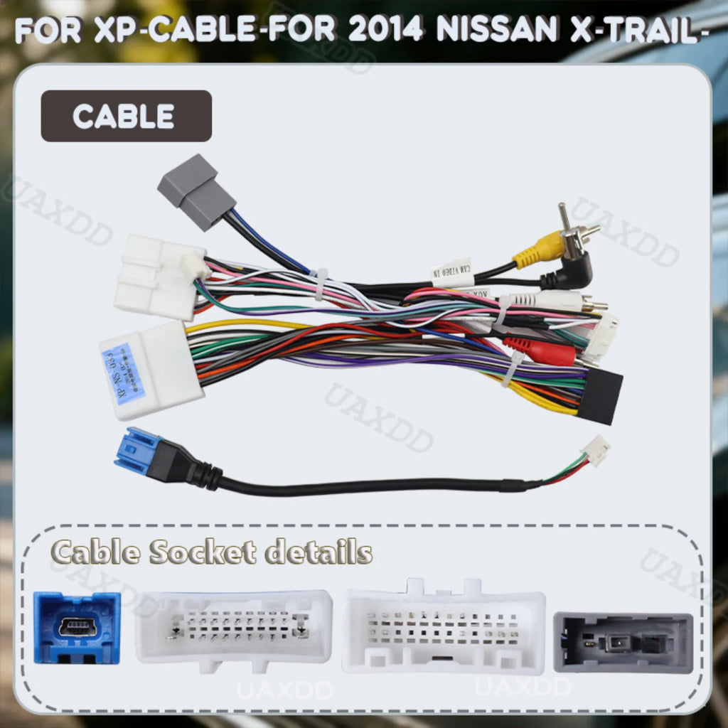 Cable for XP-CABLE-FOR 2014 NISSAN X-TRAIL Video Harness CANBUS Box Adapter Line Lead Flex