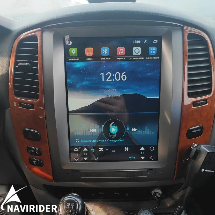 Android Screen Navigation For Toyota Land Cruiser 100 LC100 For Lexus LX470 GPS Car Radio