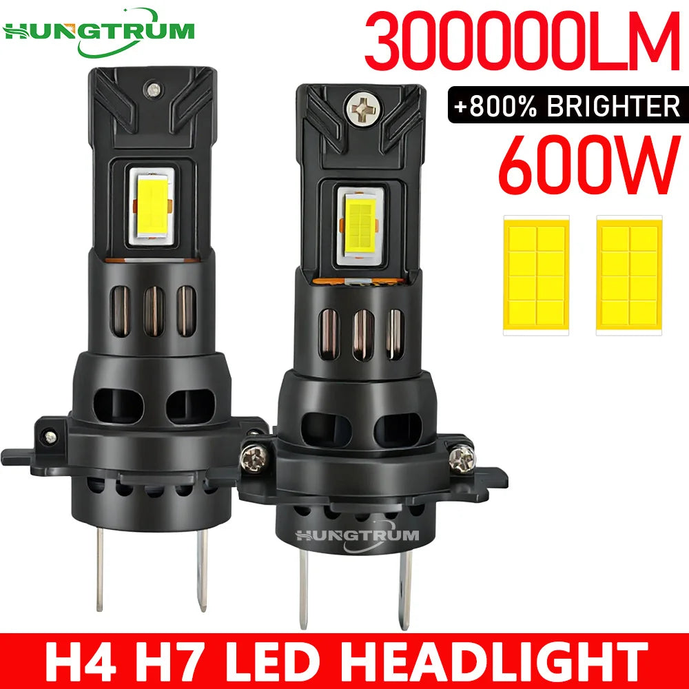 Ampoule Led H7 H4 300000LM 9003 HB2 LED CANBUS Headlights Bulb 6000K Wireless Spotlight Au