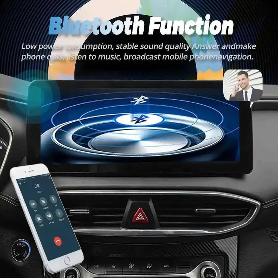 Android 15 For Hyundai Santa Fe 2017 2018 2019 2020 2021 Octa Core 12.3 Inch QLED DSP Car
