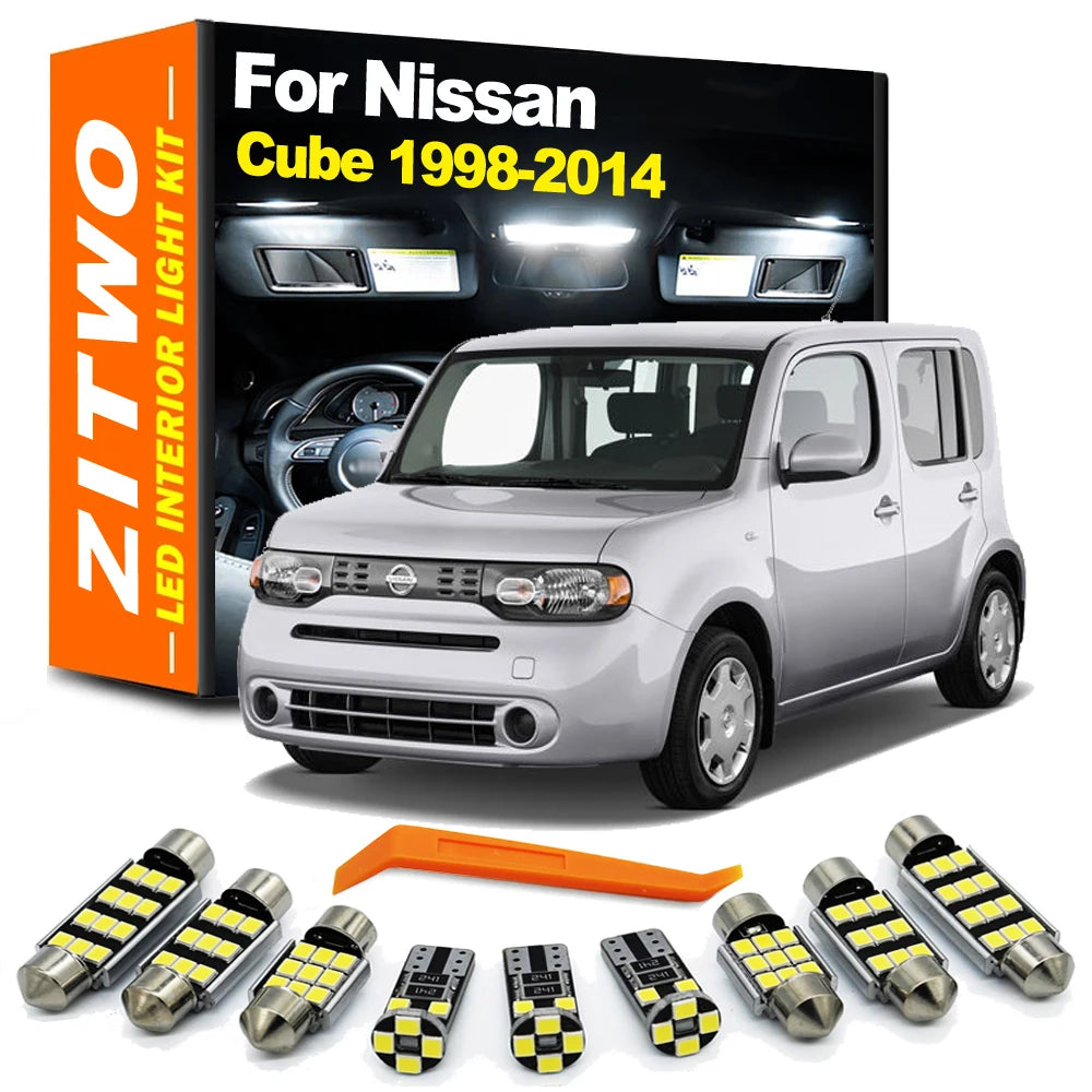 ZITWO LED Interior Light License Plate Bulb Kit For Nissan Cube Z10 Z11 Z12 1998- 2003 2005 2008 2009 2010 2011 2012 2013 2014