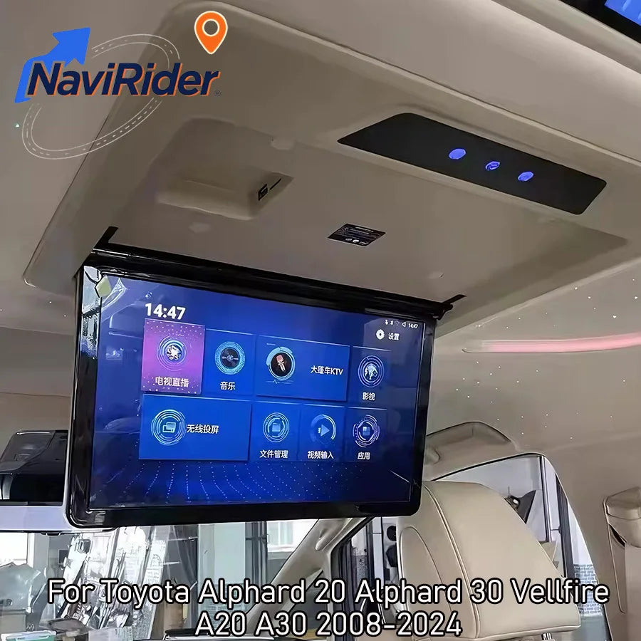 13.3" 15.6" IPS Screen Car TV Roof Ceiling Monitor MP5 Android For Toyota Alphard 20 Alpha