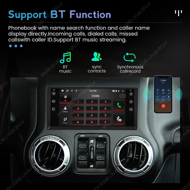 7" Android 15 Car Radio For JEEP Grand Cherokee Liberty Wrangler Chrysler GPS Multimedia P