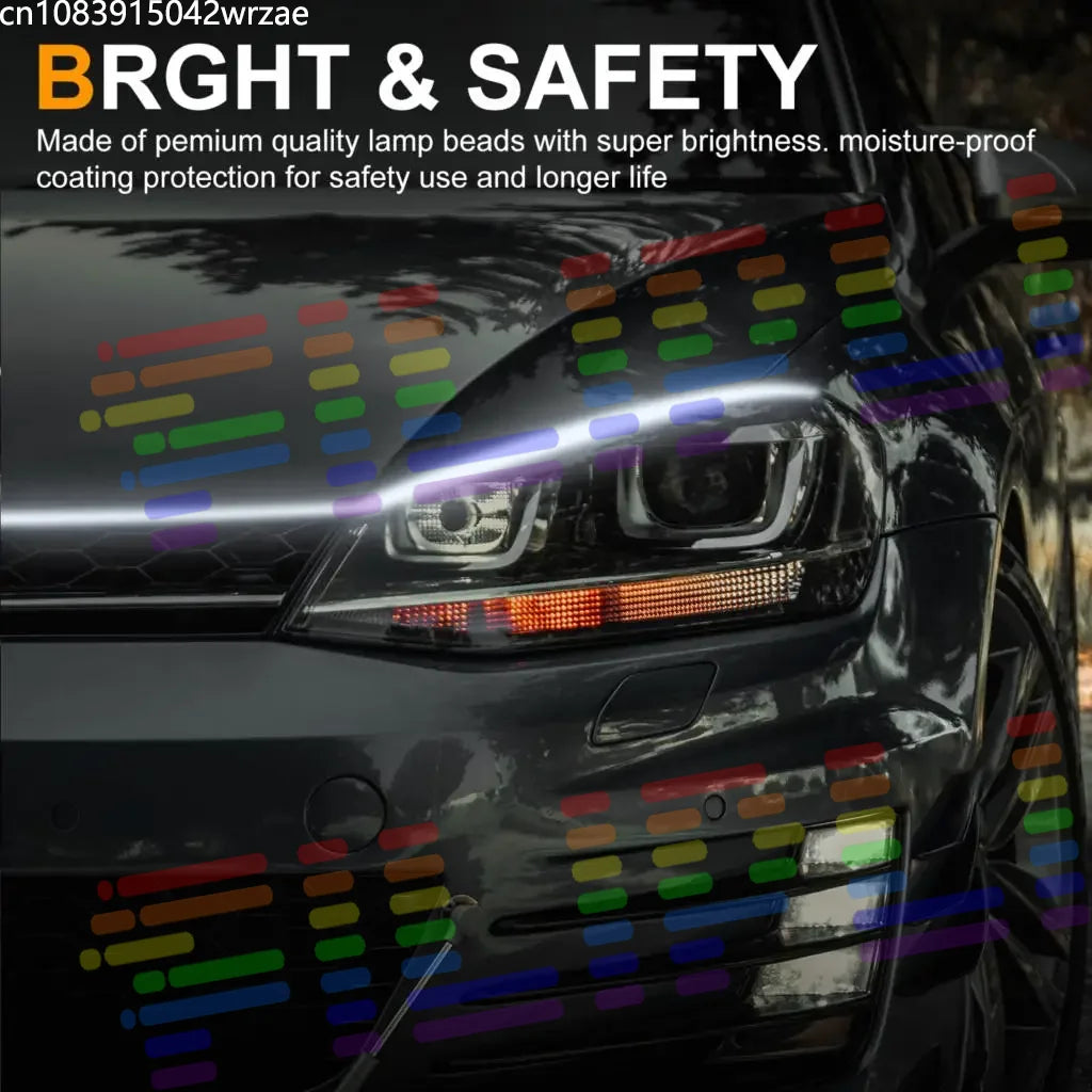 1.8M LED Hood Light, Meteor Scan Startup Effect DRL Daytime Running Light, ACC-Linked Car  | AUTOKITSHOP