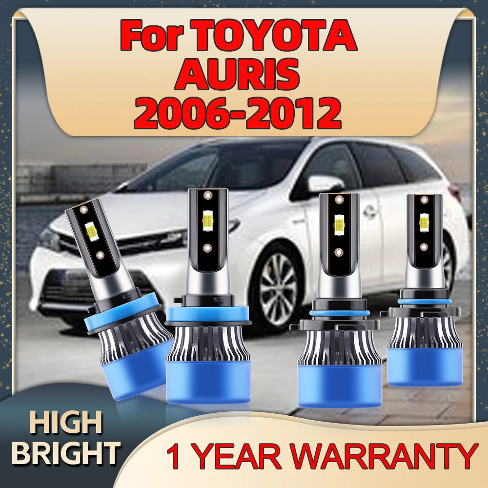 2/4Pcs High Bright LED Headlights 30000LM HB3 H11 Turbo Car Lamp 6000K For TOYOTA AURIS 20