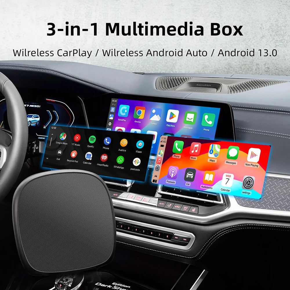Android 13 Wireless CarPlay Ai Box QCM6115 8Cores Support Netflix&Youtube Built-in GPS 4G  | AUTOKITSHOP
