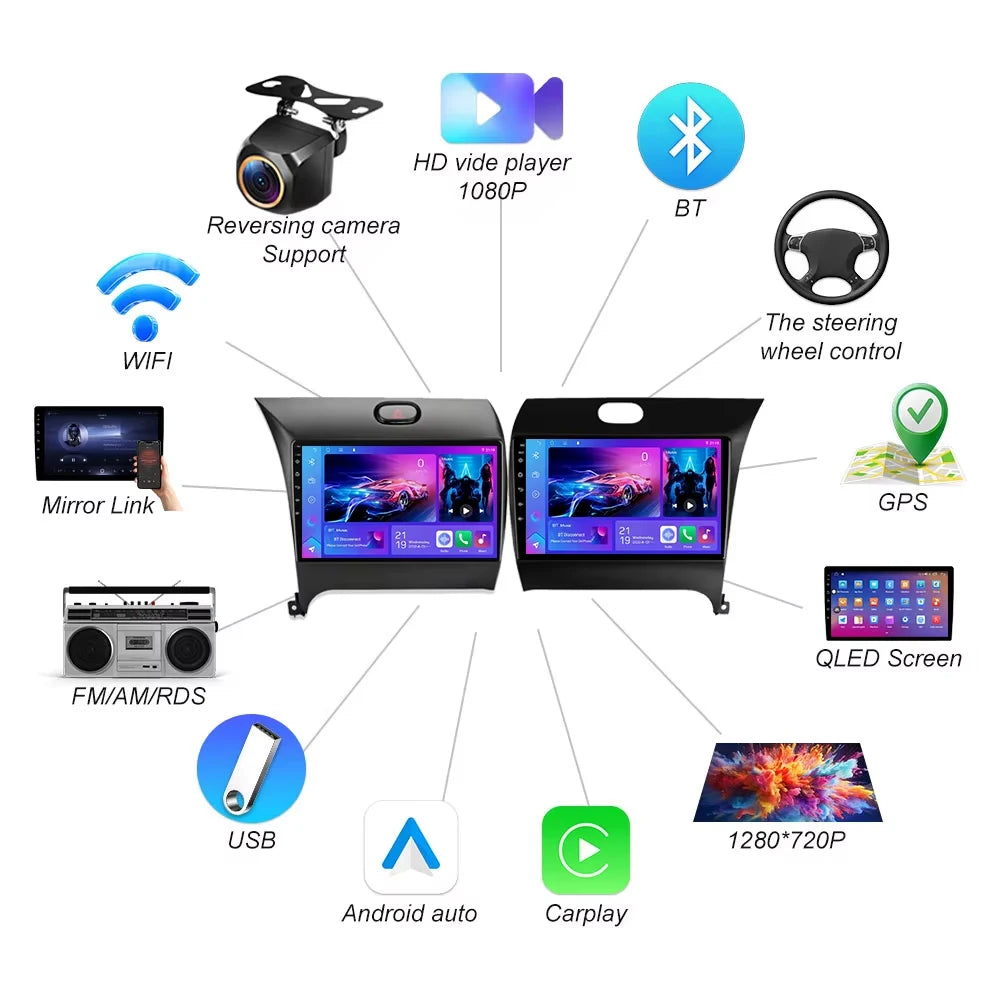 Android 16 For Kia Cerato 3 K3 Forte 2013 2014 2015 2016 2017 2018 Car Auto Multimedia Vid | AUTOKITSHOP