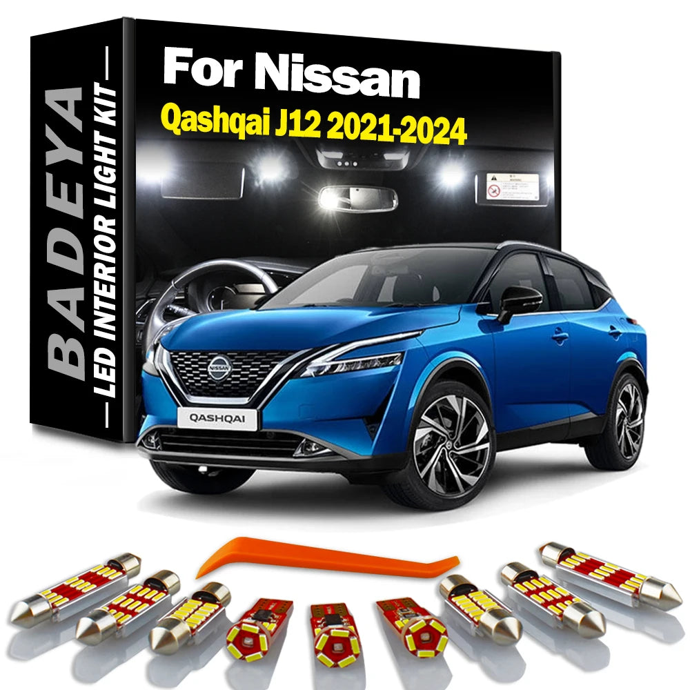 12-Piece LED Interior Light Kit for Nissan J12 - Canbus Error-Free Interior Bulbs