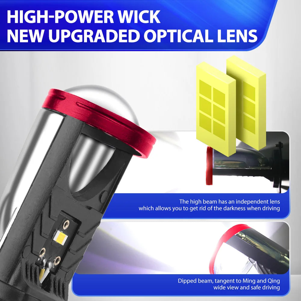 H4 LED Projector Bulb 200W 30000LM Canbus Ready | Universal Fit for Most Cars & Motorcycle