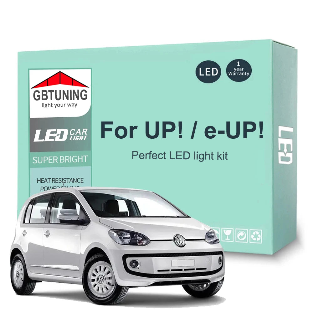 7-Piece LED Interior Light Kit for Volkswagen VW UP UP! e-UP! 2012-2019 - Canbus Dome Map Door Trunk Bulbs | AUTOKITSHOP
