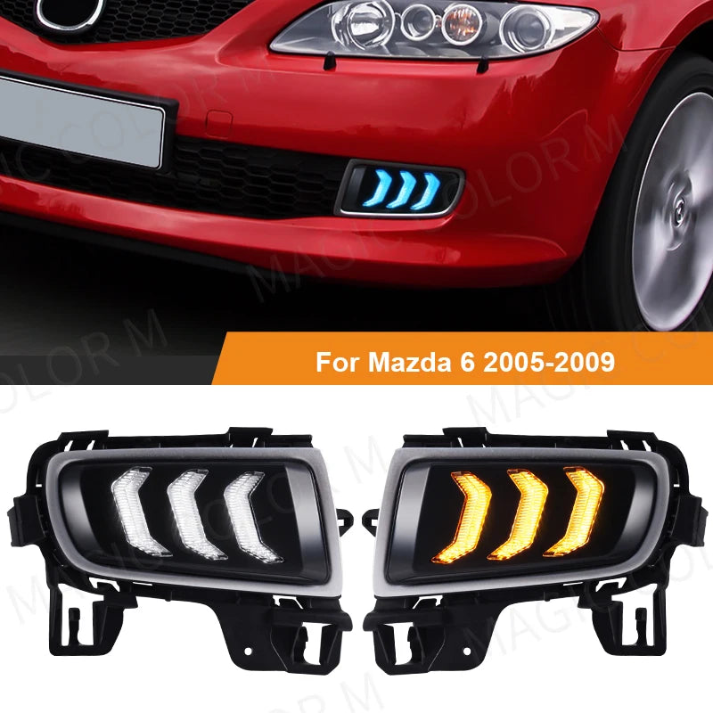 For Mazda 6 2005 2006 2007 2008 2009 DRL Daytime Running Light LED Fog Lamp Turn Signal Wh | AUTOKITSHOP