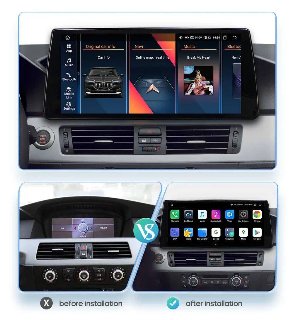 10.33' Android Car Radio For BMW 5 Series E60 E61 E63 E64 E90 E91 E92 E93 CCC CIC Multimed