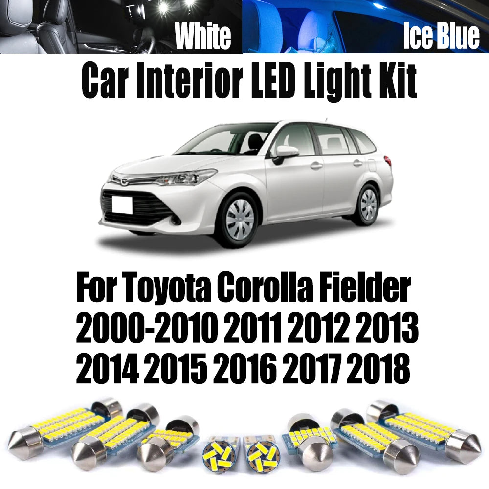 LED Interior Light Kit for Toyota Corolla Fielder 2000-2013 - Canbus Dome Map Door Trunk Bulbs | AUTOKITSHOP