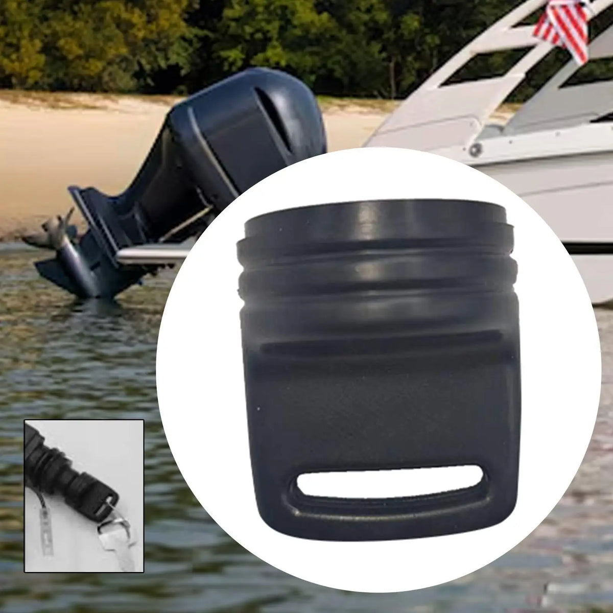 Durable Rubber Ignition Key Cap Waterproof Boot Cover for Outboard Motor Marine Equipment - Automotive LED Light
