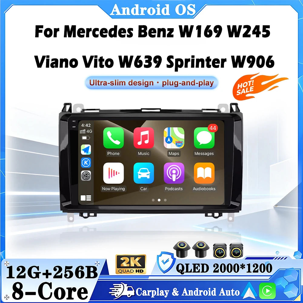 Car Radio For Mercedes Benz W169 W245 Viano Vito W639 Sprinter W906 Stereo Receiver GPS Na