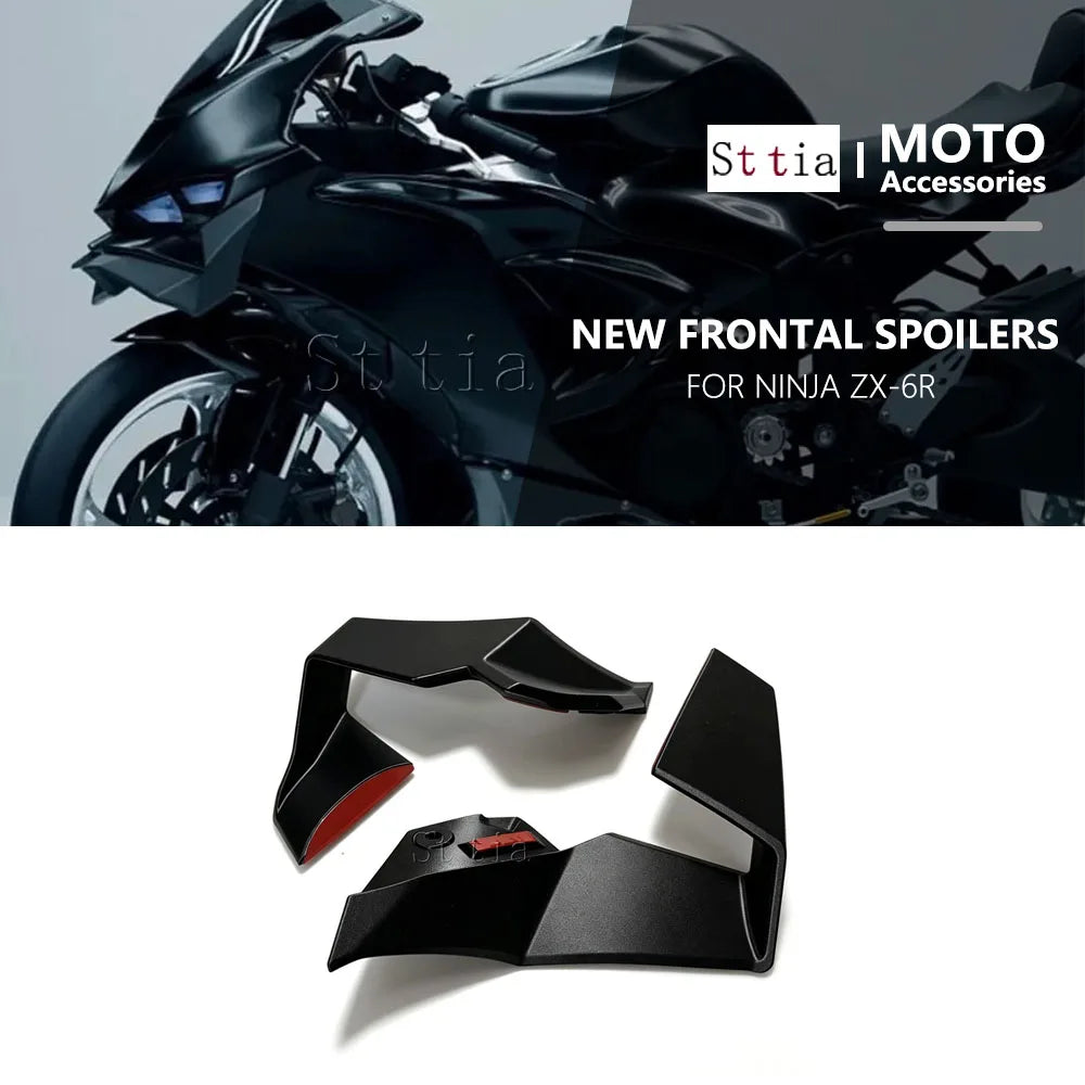 For Kawasaki NINJA ZX6R ZX 6R ZX-6R 2024 2025 2026 Motorcycle Side Winglet Front Spoiler Wing Fa - Automotive LED Light
