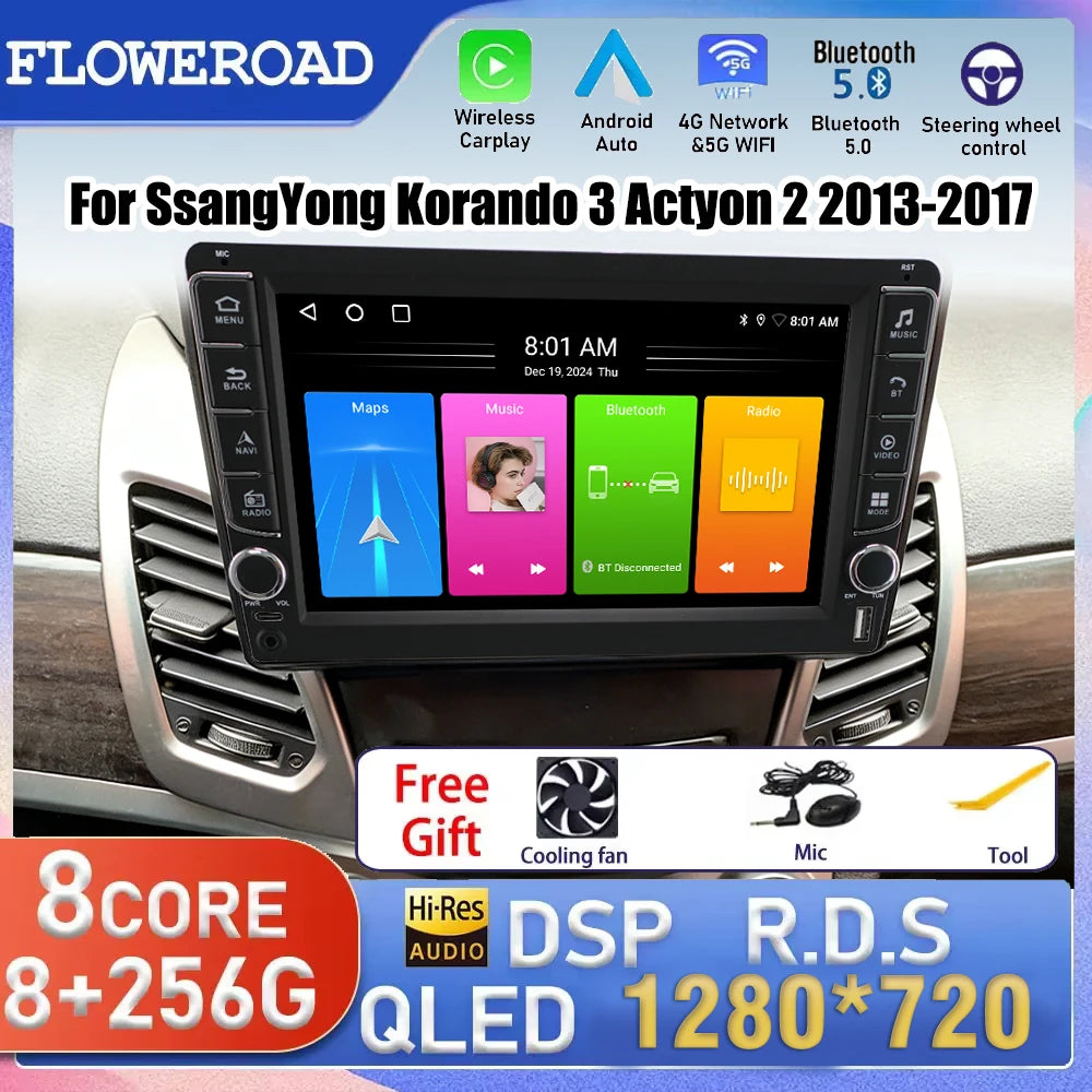 Android 15 Carplay Car Radio Multimedia For SsangYong Korando 3 Actyon 2 2013-2017 navigat | AUTOKITSHOP