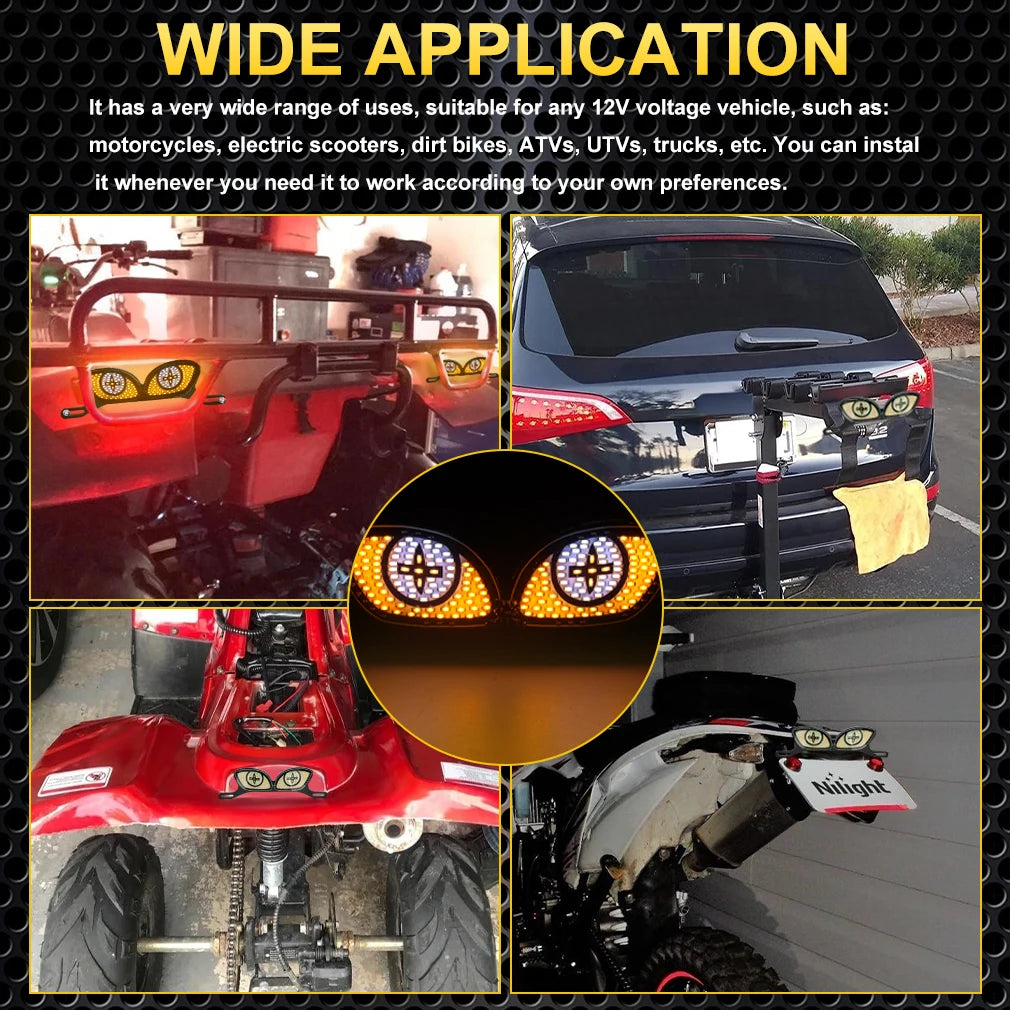 TOAUTO LED Light Motorcycle Signal Light 12V Tail Light 102PCS LED Chip Motorcycle Devil's