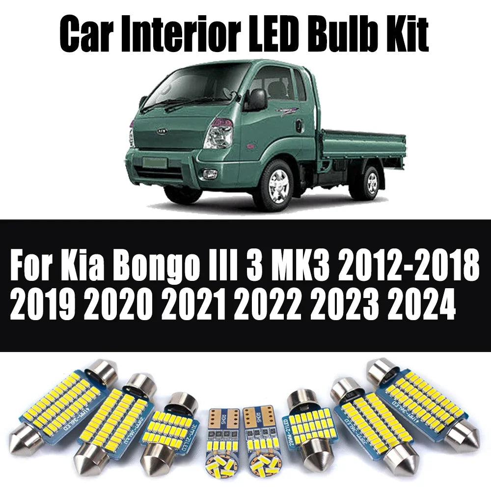 8-Piece LED Interior Light Kit for Kia Bongo III 3 MK3 2012- 2023 - Canbus Dome Map Door Trunk Bulbs | AUTOKITSHOP