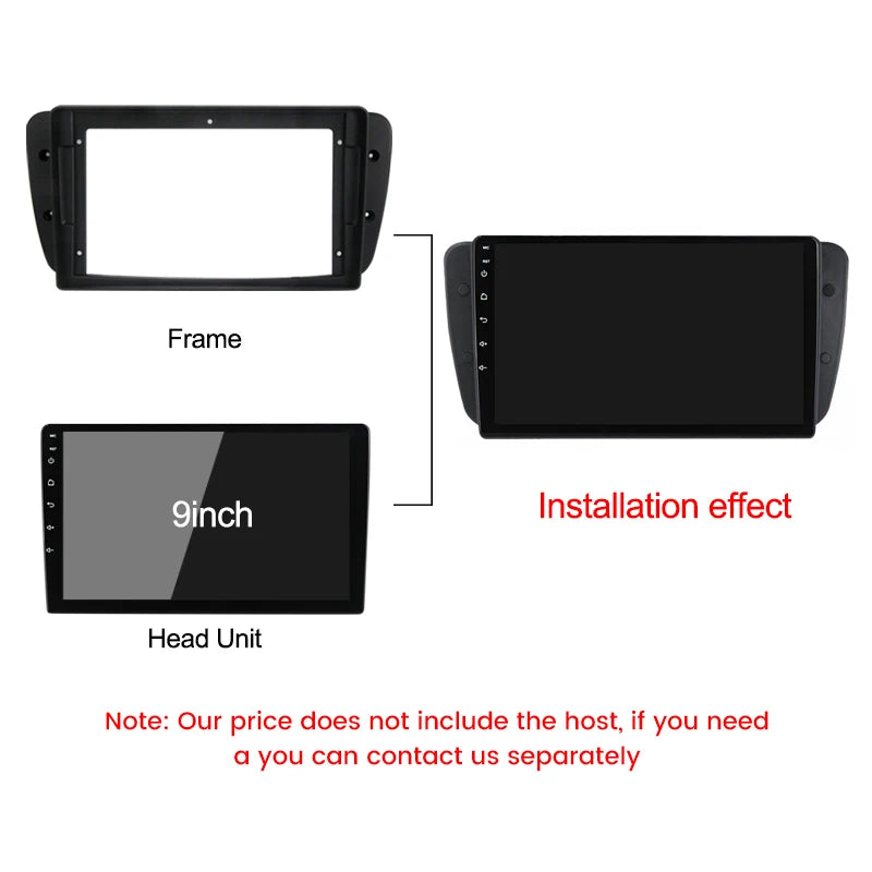 2 Din Car Radio Fascia Frame for Seat Ibiza 6j 2009 - 2013 9 INCH Android Player Dash Kit  | AUTOKITSHOP