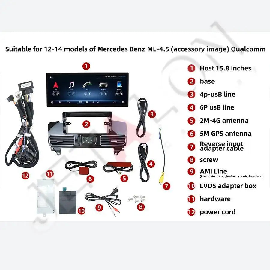 For Mercedes Benz ML GL GLE GLS W166 X166 2012-2019 Android15 Carplay 4G Stereo GPS Naviga | AUTOKITSHOP