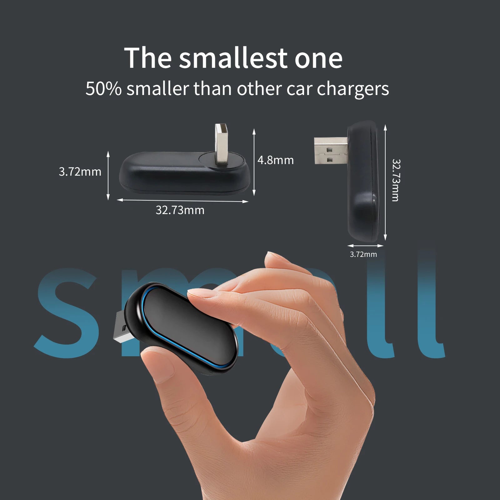 360 Degree Rotation Wireless CarPlay Android Auto Wireless Adapter Smart Mini Box Plug & P