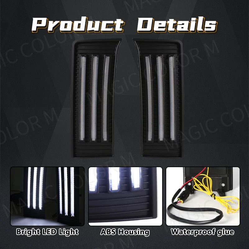 Daytime Running Lights LED DRL For Toyota Tundra 2022 2023 White Daylights Yellow Turn Sig | AUTOKITSHOP