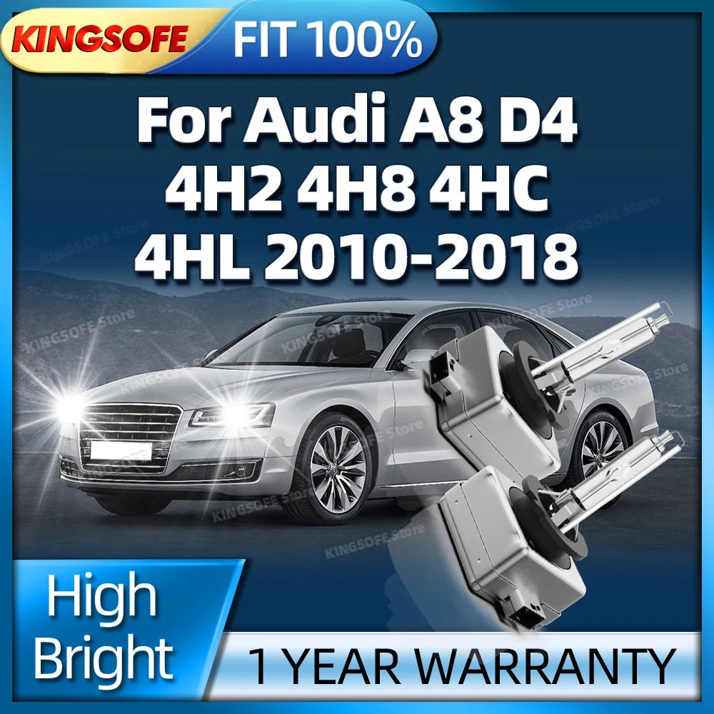 D3S Xenon Light Bulbs 6000K HID Car Headlight Upgrade For Audi A8 D4 4H2 4H8 4HC 4HL 2010-