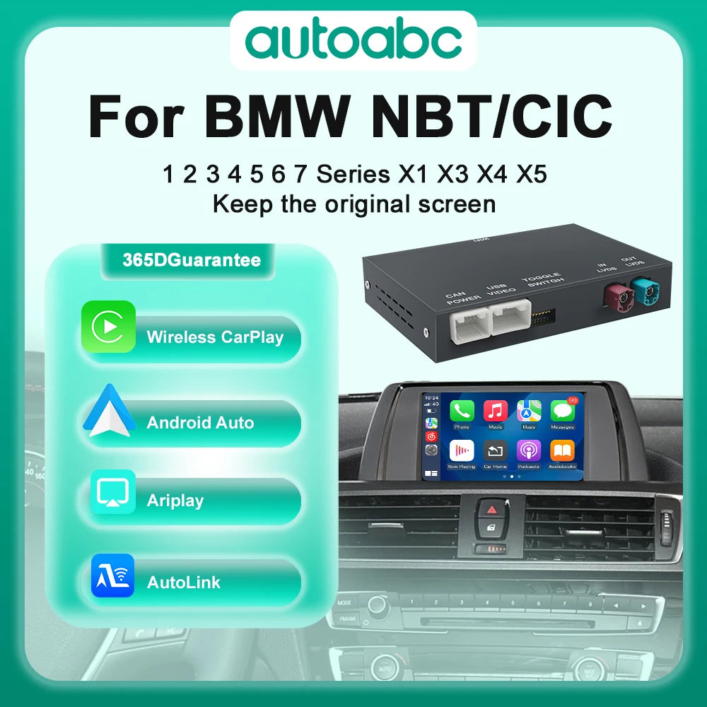 Wireless CarPlay Android Auto For BMW NBT/CIC 1 2 3 4 5 Series X1 X3 X4 X5 F20 F21 F23 F30