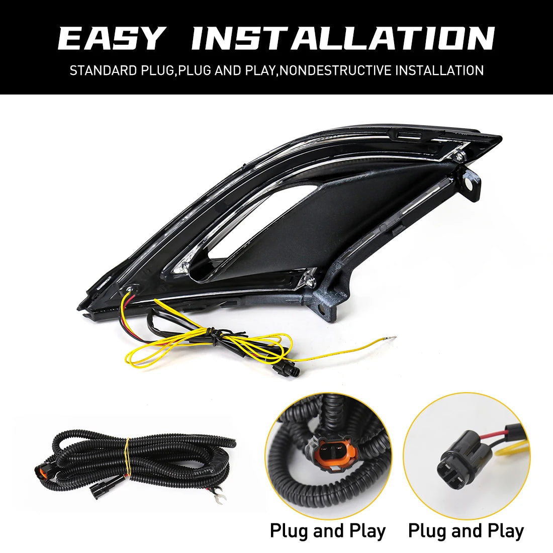 LED Daytime Running Lights For Honda Accord 2023 2024 White DRL Yellow Turn Signal Fog Lam | AUTOKITSHOP