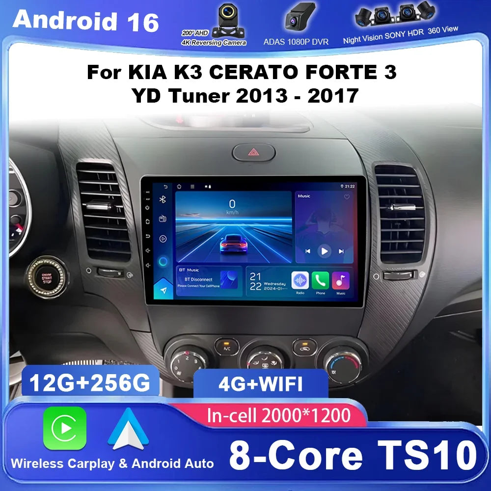 Car Android GPS Navigation For KIA K3 CERATO FORTE 3 YD Tuner 2013 2014 2015 2016 2017 Aut