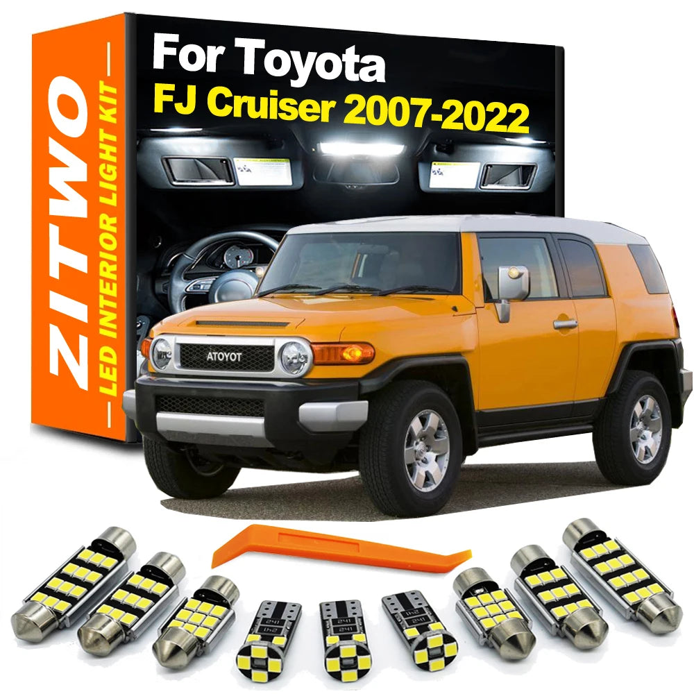 ZITWO 8Pcs LED Interior Dome Map Light  Kit For Toyota FJ Cruiser 2007- 2016 2017 2018 2019 2021 2022 Car Led Bulbs Accessories