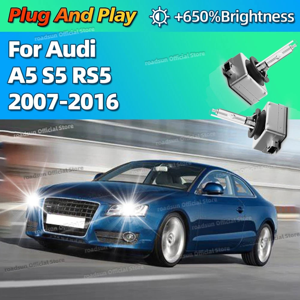 HID Headlight Xenon Bulbs 35W 6000K Lamp For Audi A5 S5 RS5 2007 2008 2009 2010 2011 2012