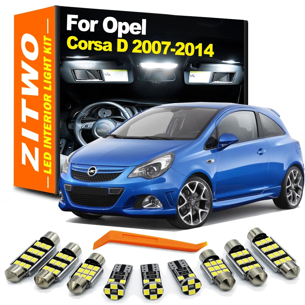 10Pcs Canbus LED Interior Light Foot Courtesy Reading Bulb Kit For Opel Vauxhall Corsa D 2007 2008 2009 2010 2011 2012 2013 2014