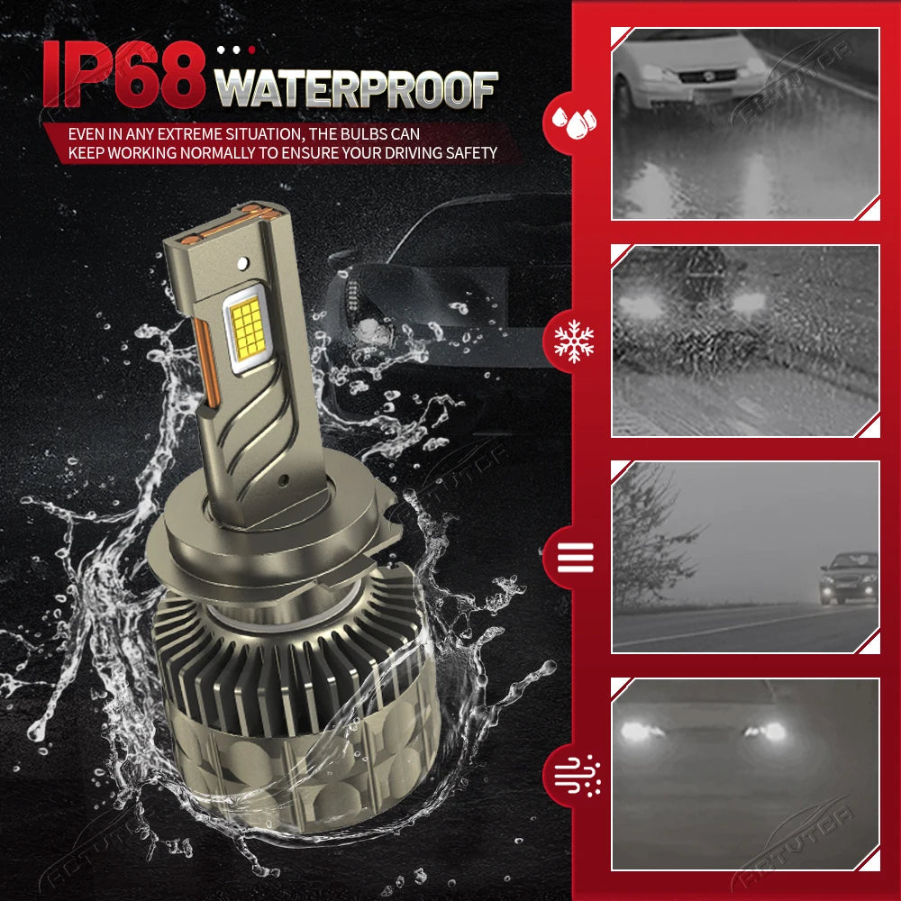 High Power H7 H11 H1 H3 H4 Led Headlight Bulb 6000K LED 9005 9006 9012 HB3 HB4 3 Copper Tu